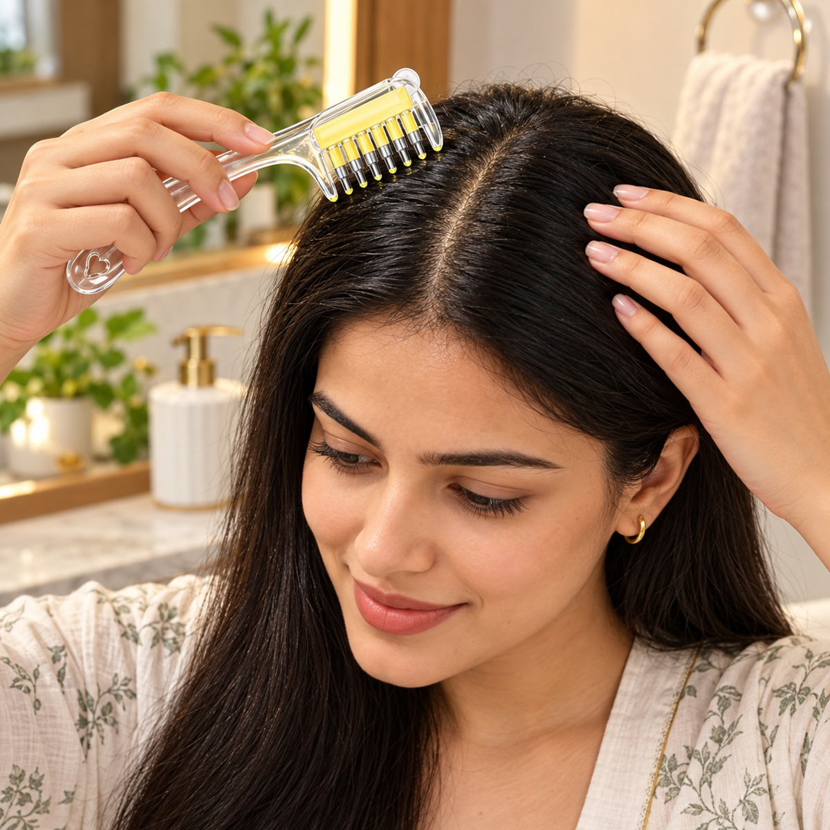 Refillable Hair|Oil Applicator Comb